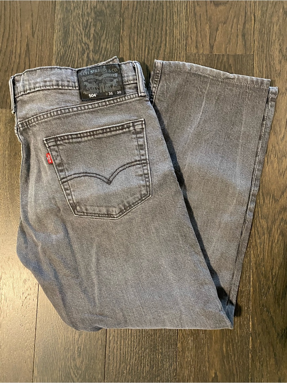 Levis 504 Men's Gray Slim Straight Jeans